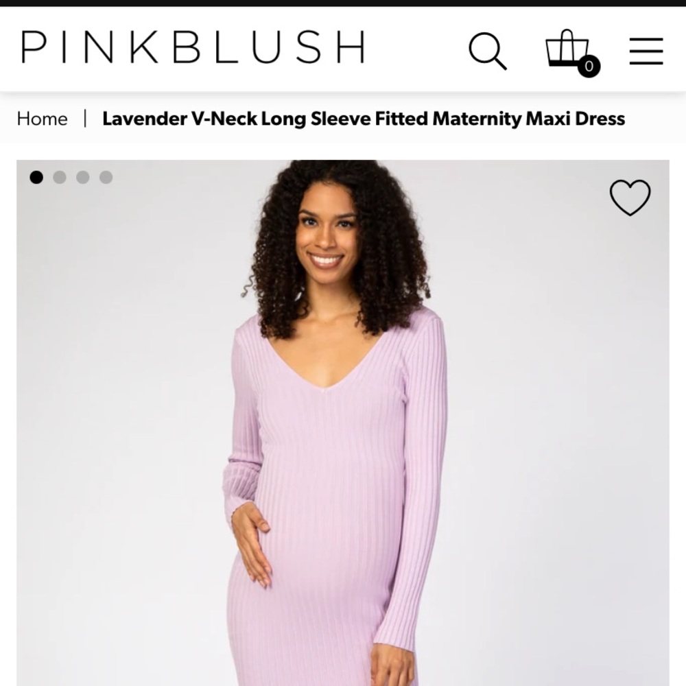 Gorgeous Pinkblush Maternity Dress Lavender | Long Sleeve, Knee Length Midi